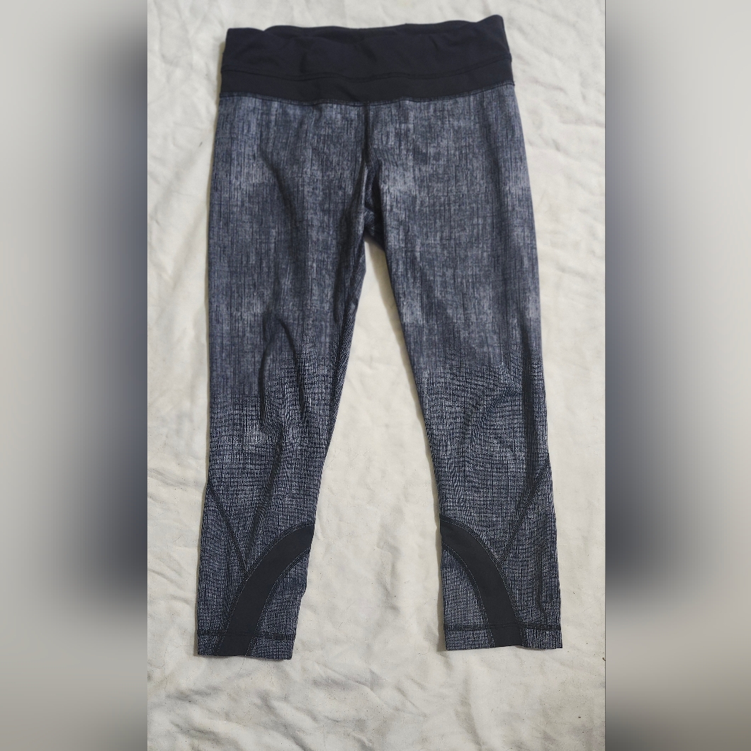Lululemon Athletica Black And Gray Crop Pants Womens 6